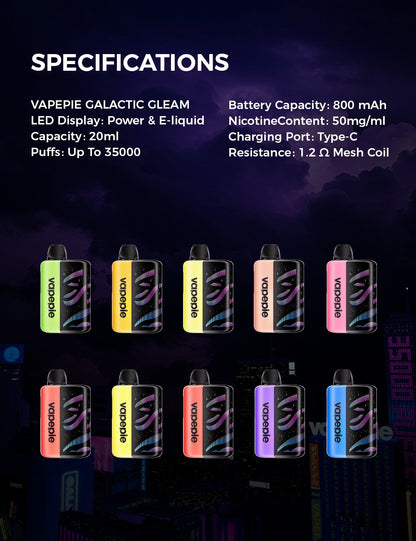 VAPEPIE GALACTIC GLEAM 35000 PUFFS