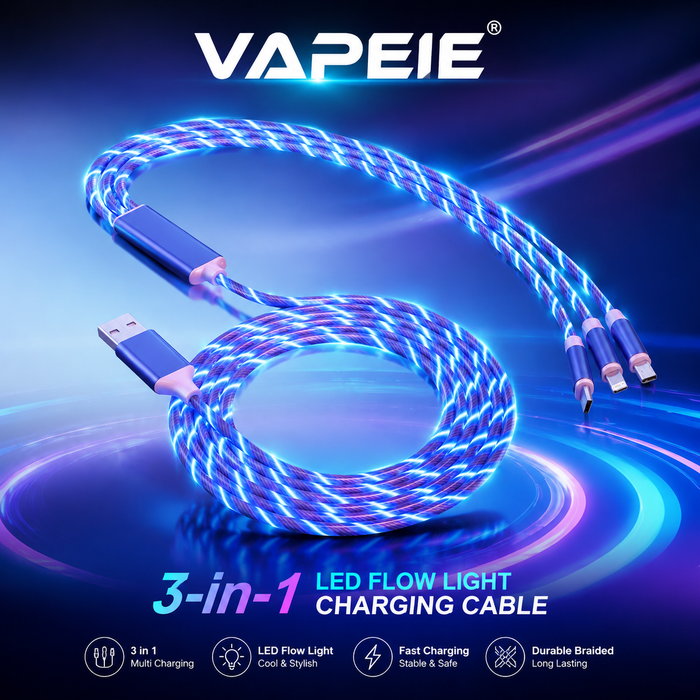 VAPEPIE – 3-in-1 LED Glow Charging Cable 🎁